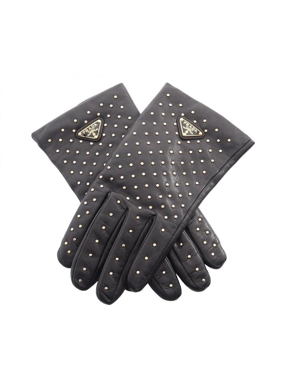 Prada Triangular Plate Studs Gloves #342300P51B